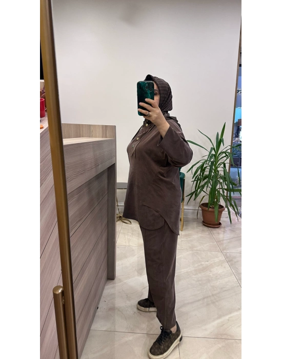Magazin 7416 Tencel Takım kahverengi