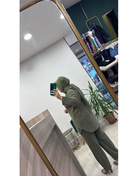 Magazin 7416 Tencel Takım Haki