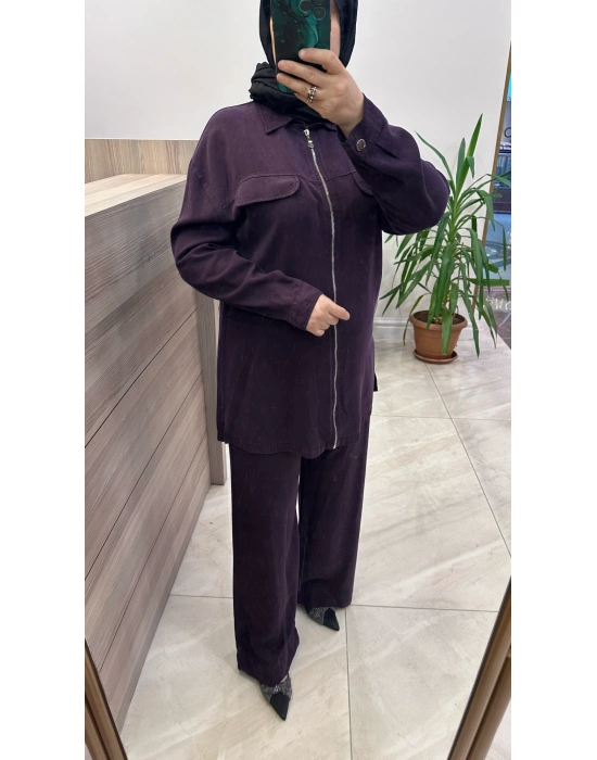 Magazin 7424 Tencel Takım Mor