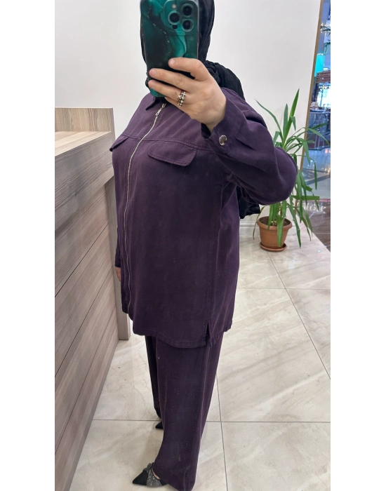 Magazin 7424 Tencel Takım Mor