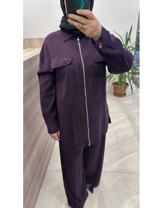 Magazin 7424 Tencel Takım Mor