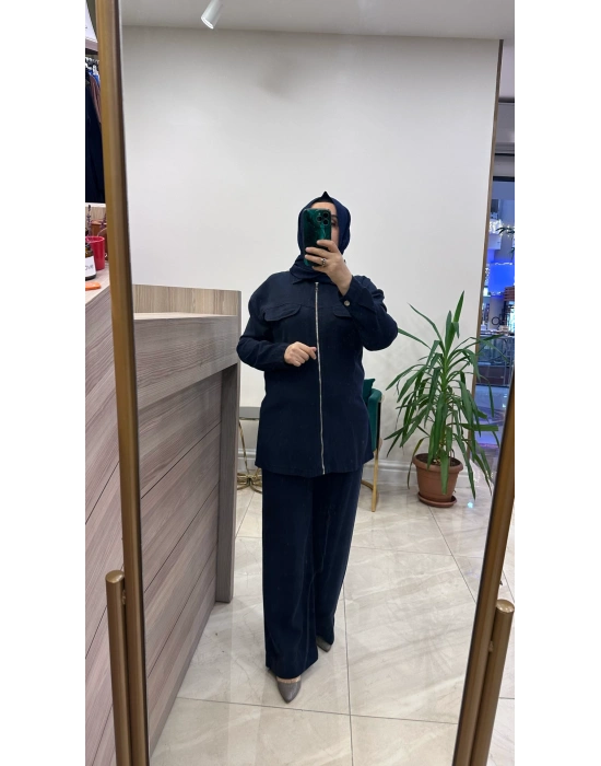 Magazin 7424 Tencel Takım Lacivert