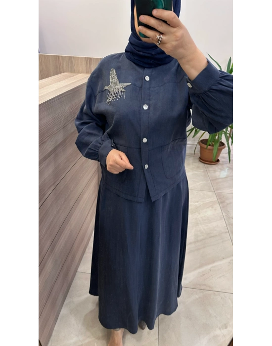 Magazin 4443 Lyocell Takım Lacivert