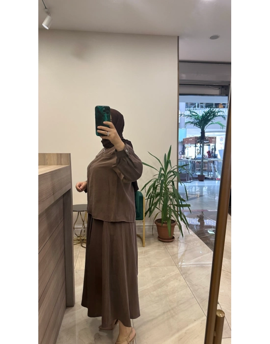 Magazin 4903 Lyocell Takım Kahverengi