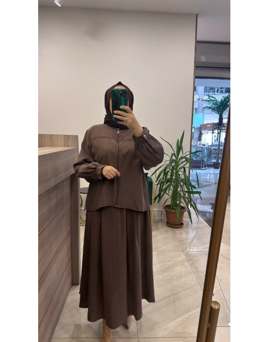 Magazin 4903 Lyocell Takım Kahverengi