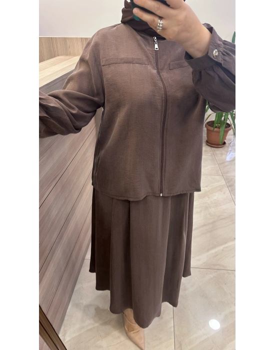 Magazin 4903 Lyocell Takım Kahverengi