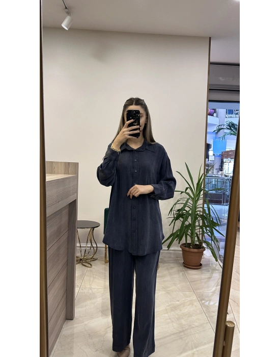 Ayd ipek Qupra takım İndigo