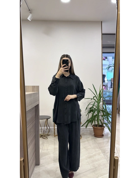 Ayd ipek Qupra takım siyah