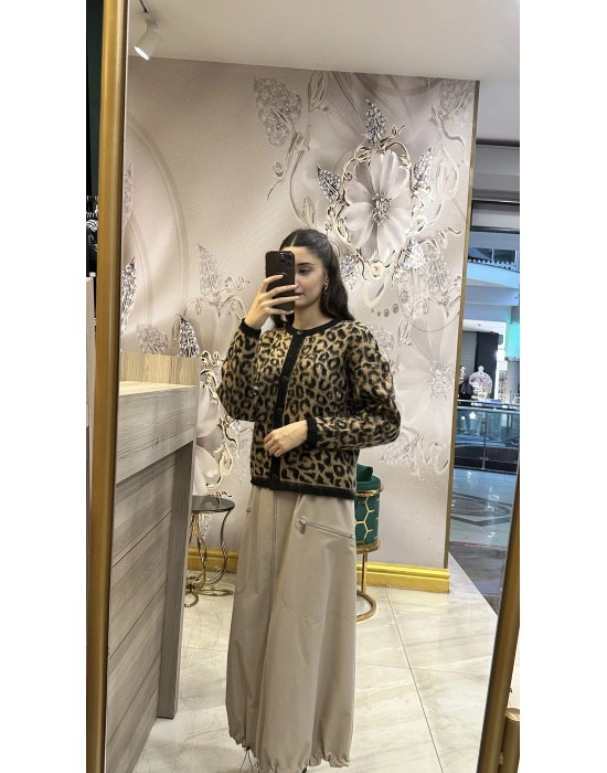 Ayd Leopar Kısa Hırka