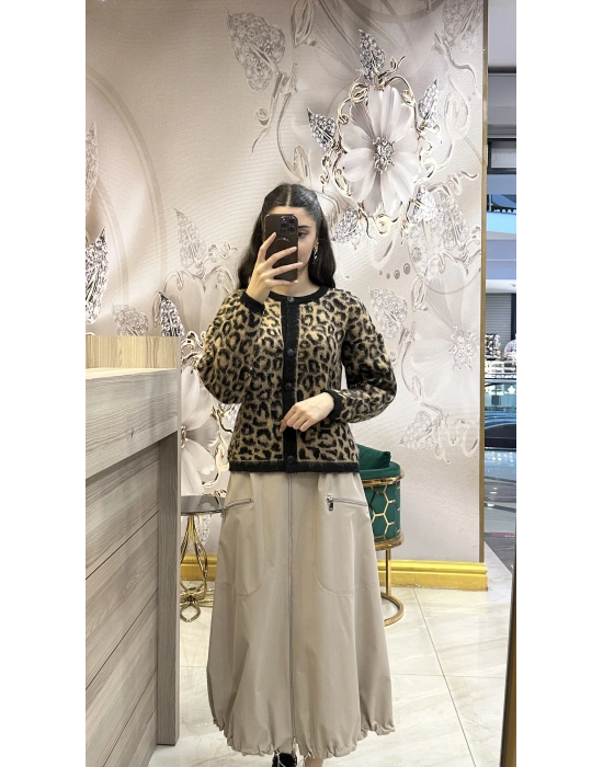 Ayd Leopar Kısa Hırka