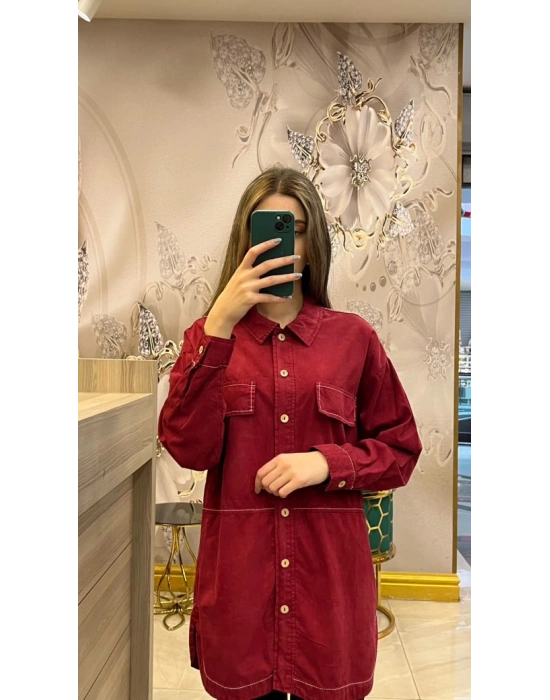 Ayd Tencel Gömlek Bordo