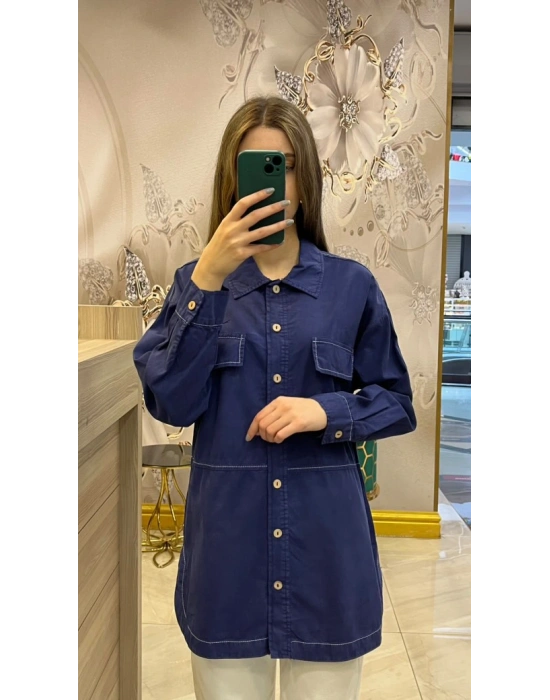 Ayd Tencel Gömlek Lacivert