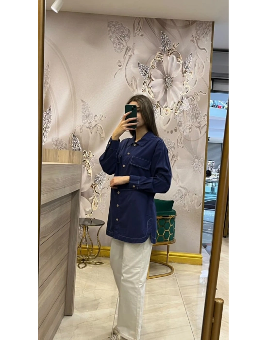 Ayd Tencel Gömlek Lacivert