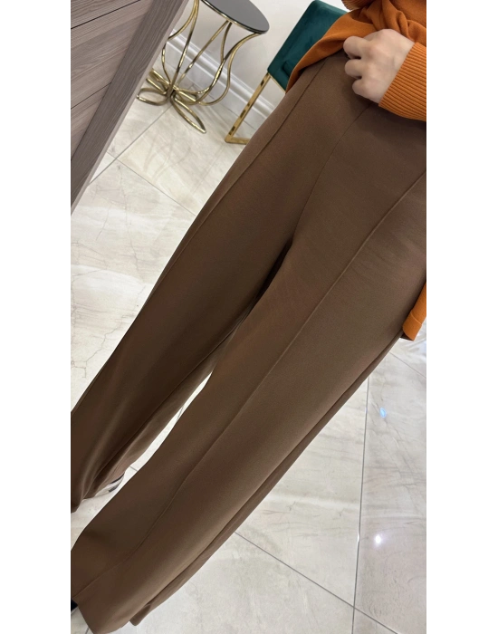 Ceremony 6318 Nervüllü Kemersiz Çelik Pantolon camel