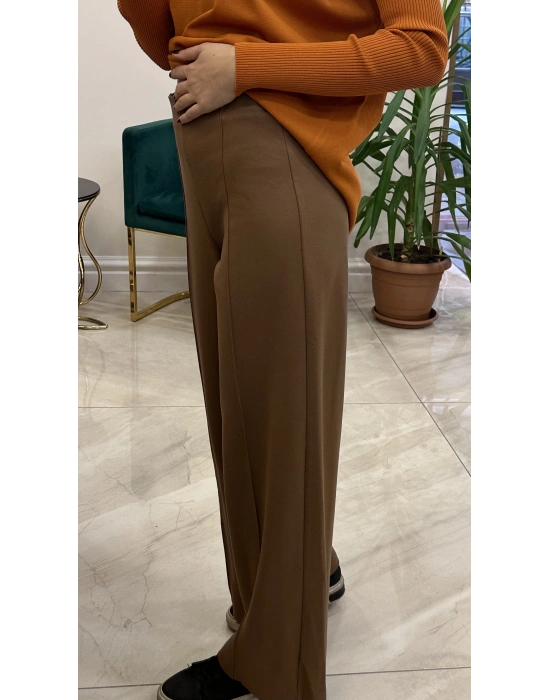 Ceremony 6318 Nervüllü Kemersiz Çelik Pantolon camel