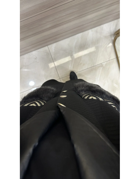 Ghisa 5KGSKBN6522 Siyah Cep Detaylı Kaban