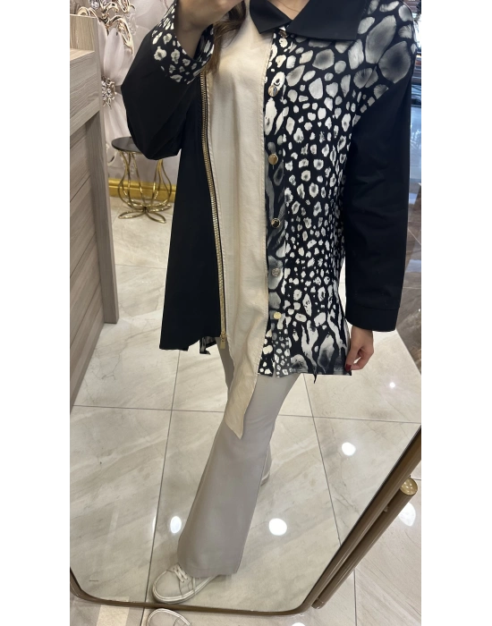 Ghisa 5KGSTNK4799 Siyah-Bej Gömlek