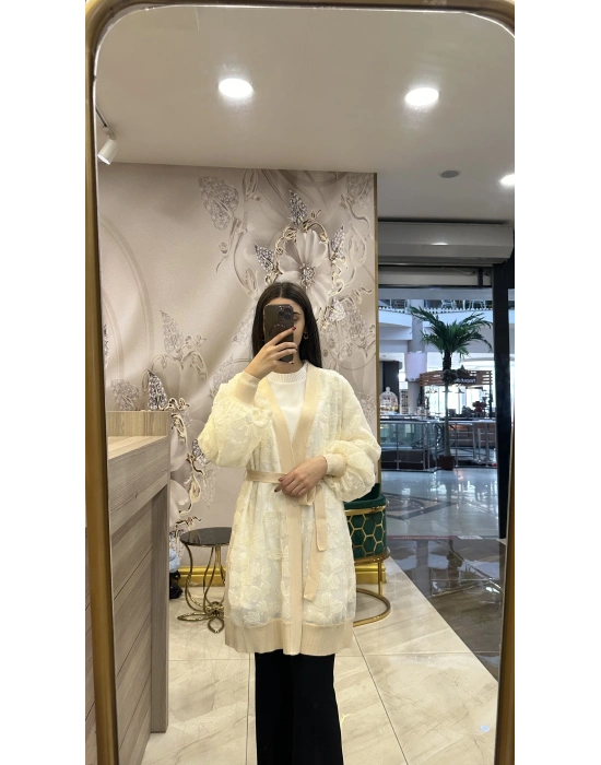 Ghisa 5KÖRHRK3942 Krem Tül Hırka