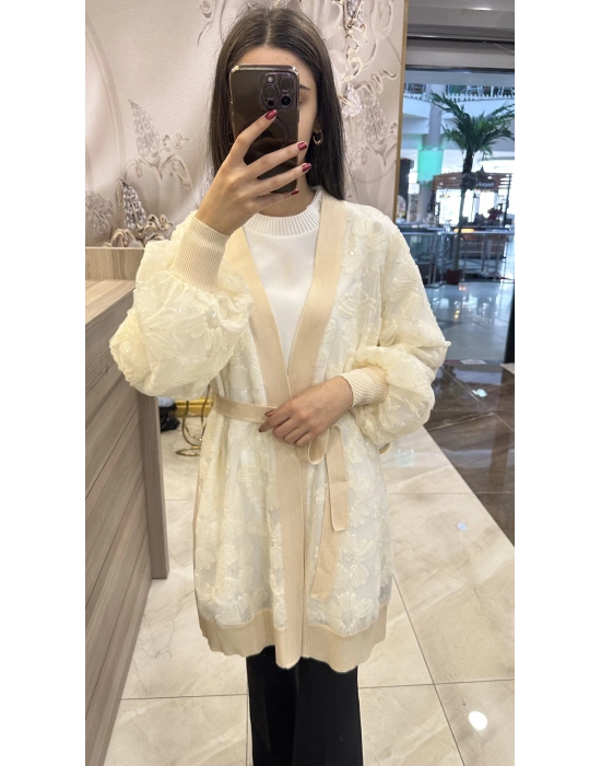 Ghisa 5KÖRHRK3942 Krem Tül Hırka