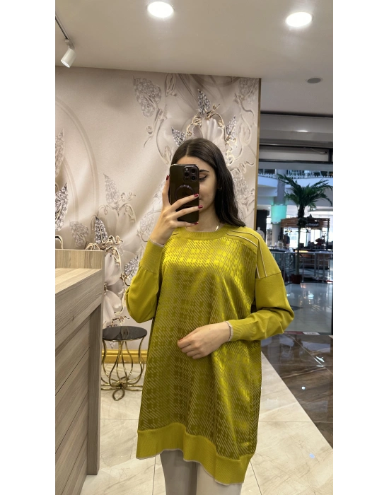 Ghisa 5KÖRTNK4781 Asit Kare Desenli Tunik