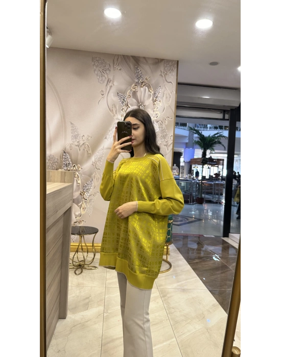 Ghisa 5KÖRTNK4781 Asit Kare Desenli Tunik