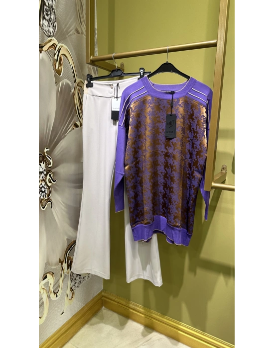 Ghisa 5KÖRTNK4781 Mor Kare Desenli Tunik