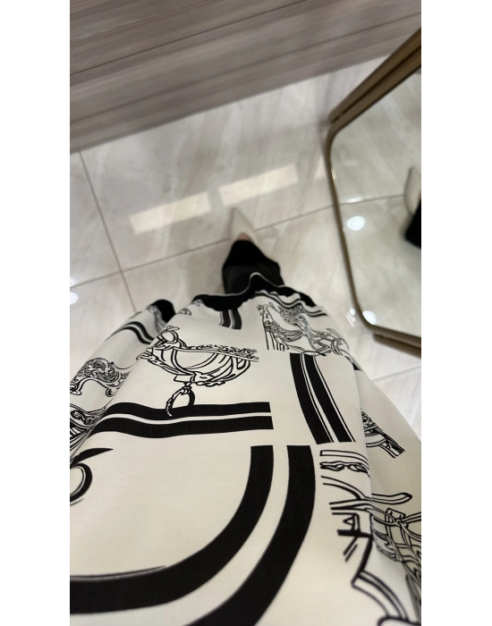 Ghisa 5KÖRTNK4806 Beyaz Desenli Tunik