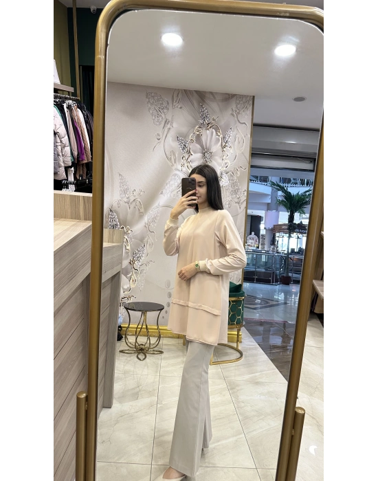 Ghisa Uzun kollu İçlik Bej