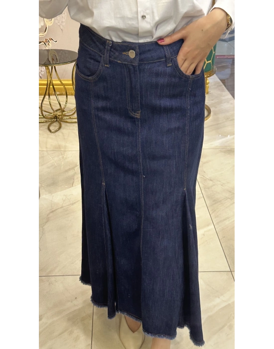 Ghisa5KGETK6267 Koyu Mavi Kot Etek