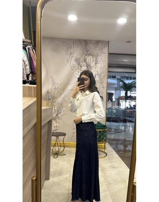 Ghisa5KGETK6267 Koyu Mavi Kot Etek