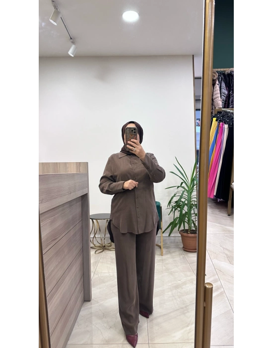 Hilay Modal Takım Kahverengi