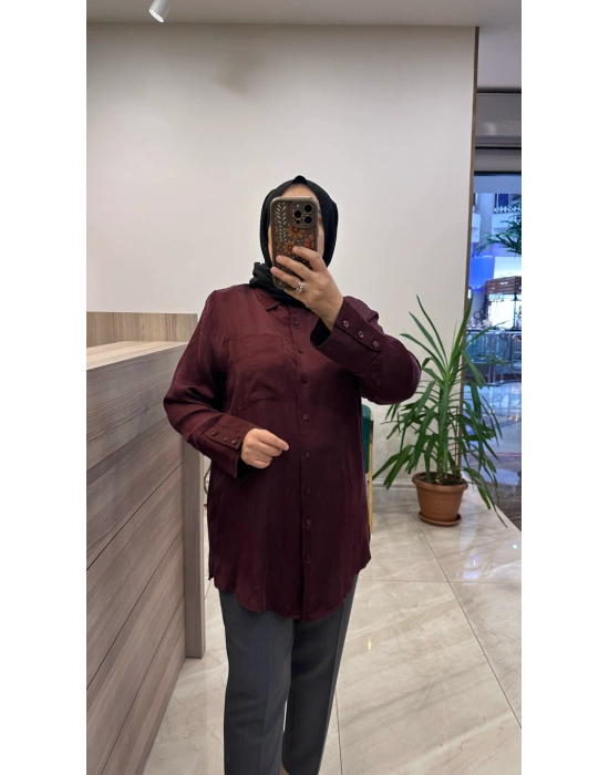 Hilay Qupra gömlek Bordo