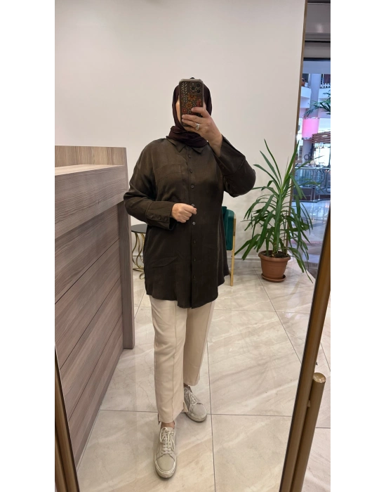 Hilay Qupra gömlek Kahverengi