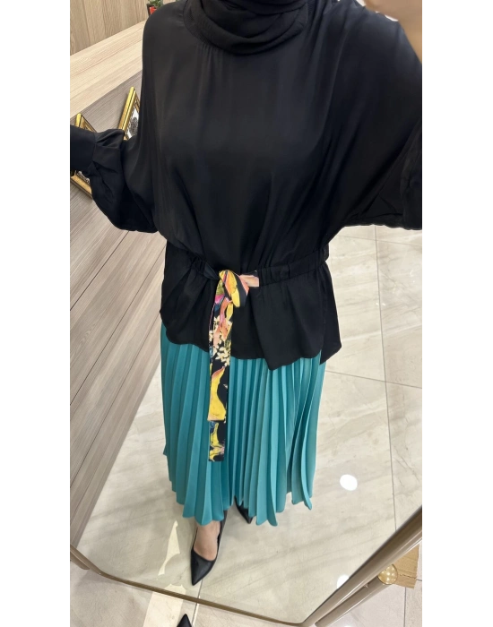 Hukka Saten Pliseli Etek