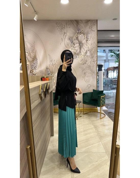 Hukka Saten Pliseli Etek