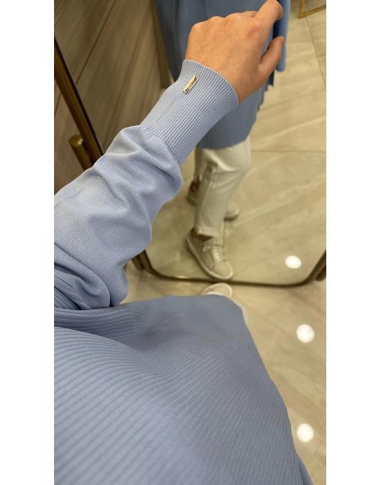 İnvee 6250 omzu şifon tunik bebe mavi