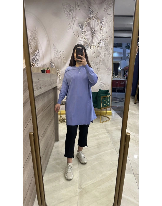 İnvee 6250 omzu şifon tunik lila