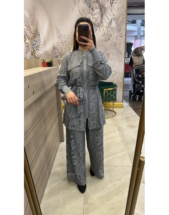 İnvee 6352 güpür takım gri