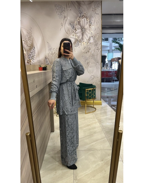 İnvee 6352 güpür takım gri