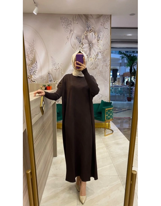 İnvee Merserize Elbise Kahverengi