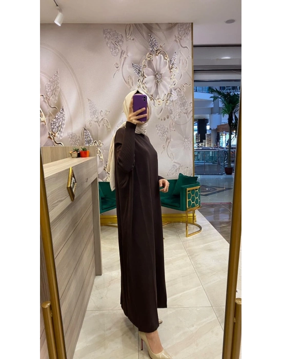 İnvee Merserize Elbise Kahverengi