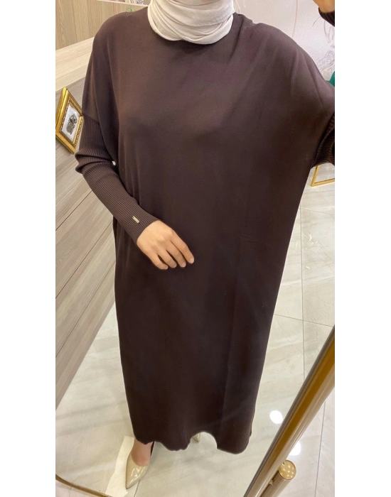 İnvee Merserize Elbise Kahverengi