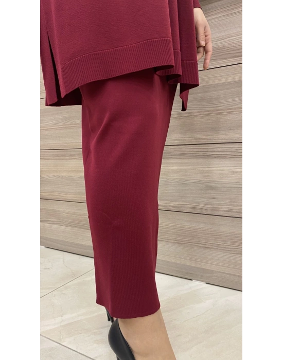 İnvee Merserize Etek Bordo