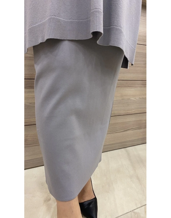 İnvee Merserize Etek Gri