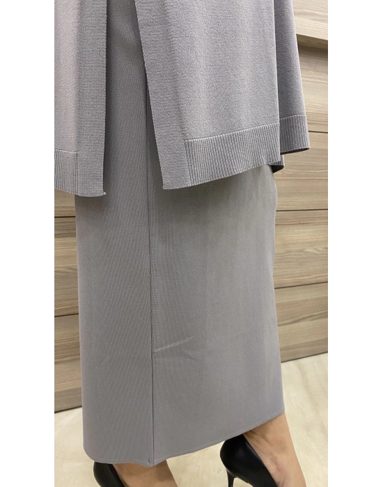 İnvee Merserize Etek Gri