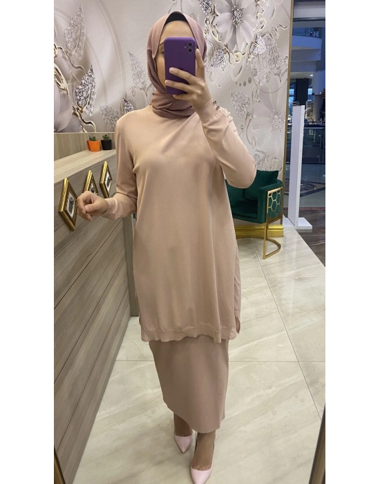 İnvee Merserize Etek somon