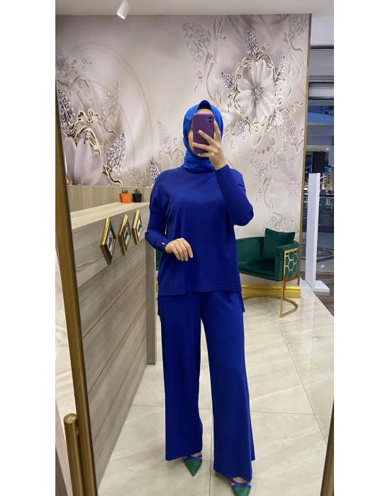 İnvee Merserize Geniş Pantolon Saks