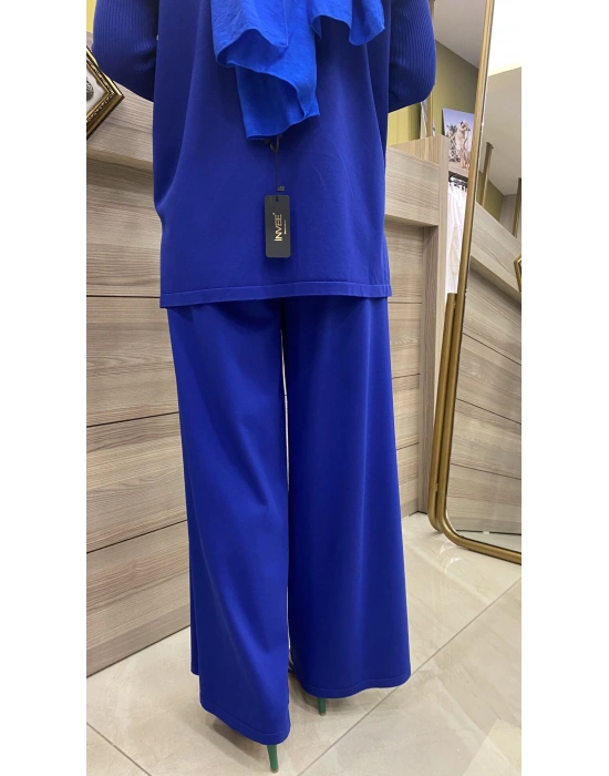 İnvee Merserize Geniş Pantolon Saks