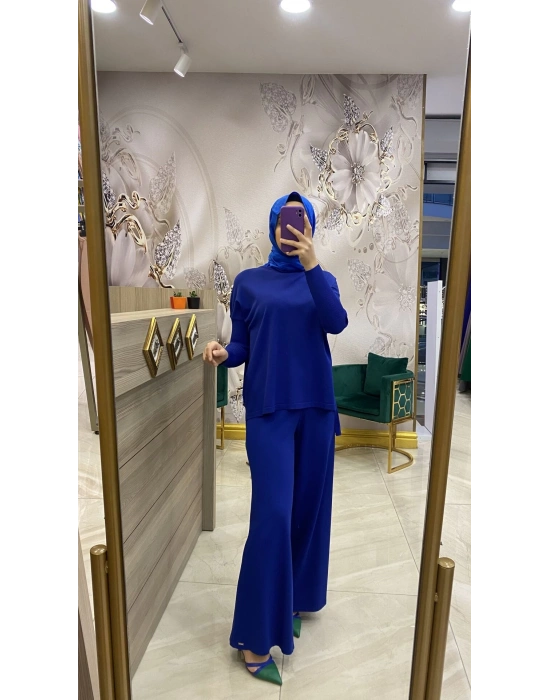 İnvee Merserize Geniş Pantolon Saks