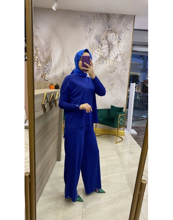 İnvee Merserize Geniş Pantolon Saks